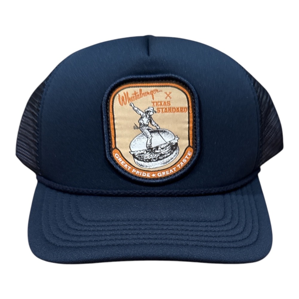 Texas Standard x Whataburger Collab Trucker Hat Navy blue Snapback Cap NEW